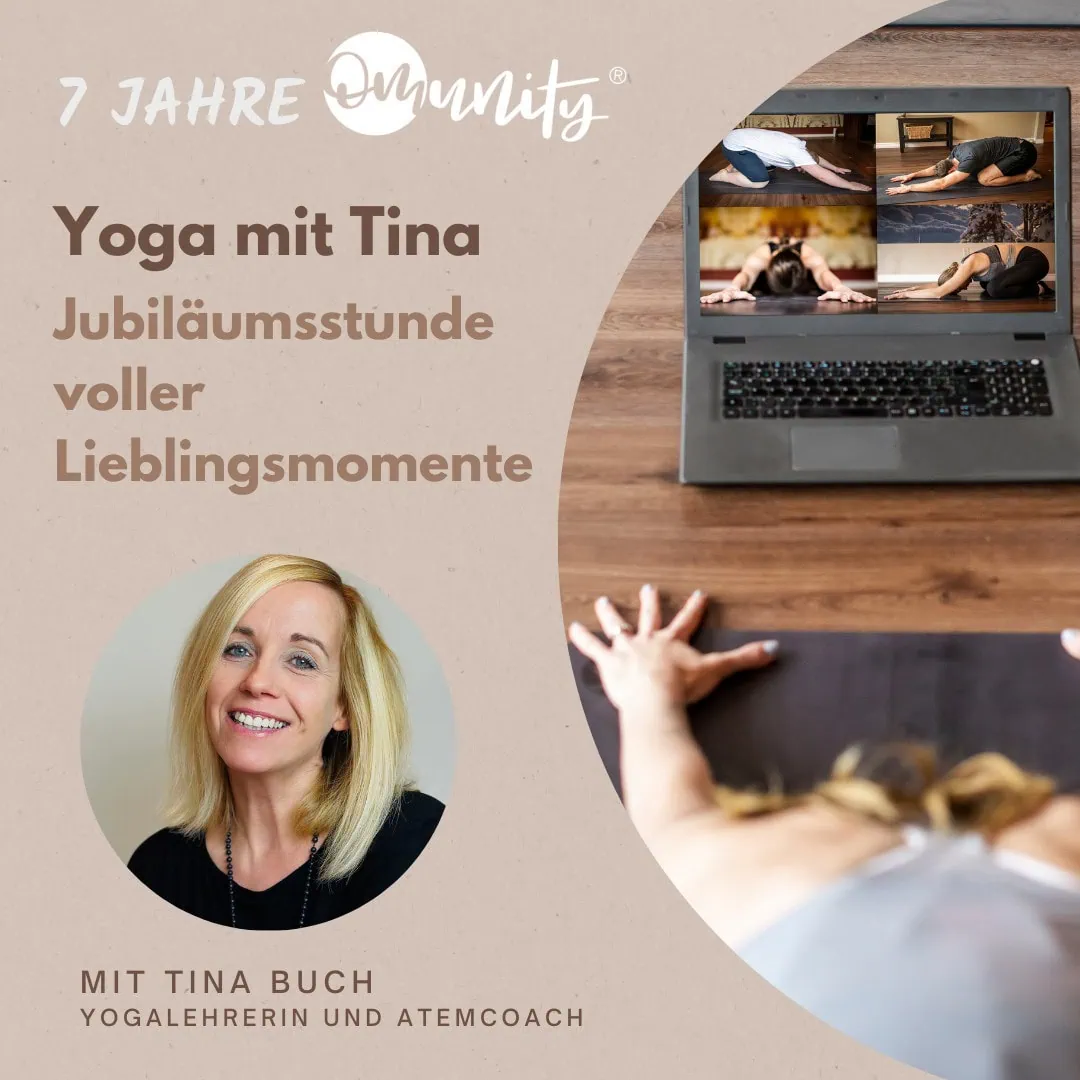 Online Live: "Yoga mit Tina - Jubiläumsstunde" mit Tina Buch