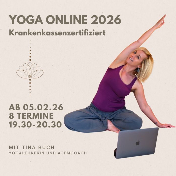 Hatha Yoga Onlineseminar (Online LIVE Kurs) mit Tina Buch - ab Februar 2026