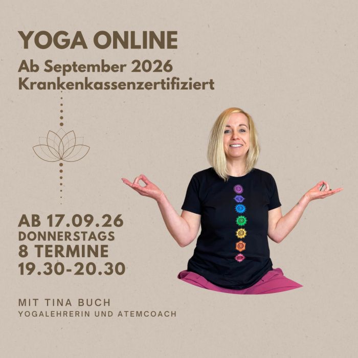 Hatha Yoga Onlineseminar (Online LIVE Kurs) mit Tina Buch - ab September 2026